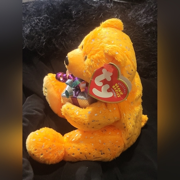 Retired 2004 Ty Beanie Baby - Happy Birthday Orange Bear - New - Picture 4 of 7